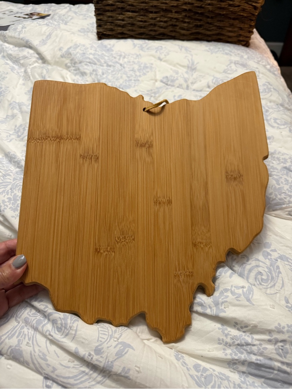 Ohio-Shaped Bamboo Cutting/Serving Board - Natural Tan